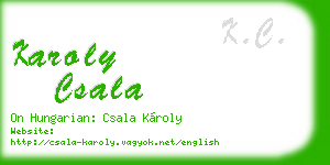 karoly csala business card